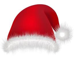 rood hoed de kerstman claus Aan wit achtergrond.kerstmis vakantie masker kleding . vector