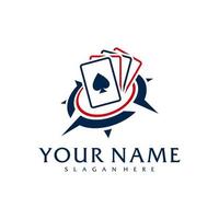 kompas poker logo vector sjabloon, creatief poker logo ontwerp concepten