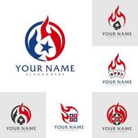 reeks van brand poker logo vector sjabloon, creatief poker logo ontwerp concepten