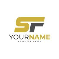 sf brief logo sjabloon, eerste sf logo ontwerp vector