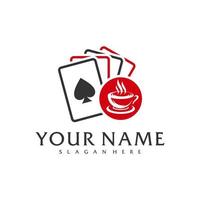 koffie poker logo vector sjabloon, creatief poker logo ontwerp concepten