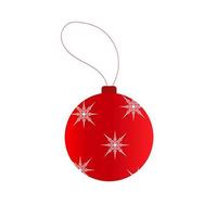 Kerstmis boom decoratie rood bal met sneeuwvlokken in een vector met een verloop, geïsoleerd Aan een wit achtergrond