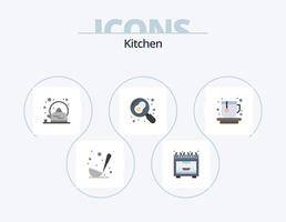 keuken vlak icoon pak 5 icoon ontwerp. thee. beker. pot. ei. keuken vector