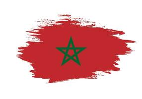 verf grunge borstel beroerte Marokko vlag vector