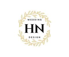 hn initialen brief bruiloft monogram logos verzameling, hand- getrokken modern minimalistisch en bloemen Sjablonen voor uitnodiging kaarten, opslaan de datum, elegant identiteit voor restaurant, boetiek, cafe in vector