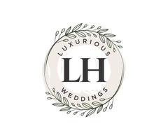 lh initialen brief bruiloft monogram logos sjabloon, hand- getrokken modern minimalistisch en bloemen Sjablonen voor uitnodiging kaarten, opslaan de datum, elegant identiteit. vector