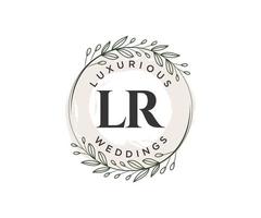 lr initialen brief bruiloft monogram logos sjabloon, hand- getrokken modern minimalistisch en bloemen Sjablonen voor uitnodiging kaarten, opslaan de datum, elegant identiteit. vector