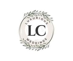 lc initialen brief bruiloft monogram logos sjabloon, hand- getrokken modern minimalistisch en bloemen Sjablonen voor uitnodiging kaarten, opslaan de datum, elegant identiteit. vector