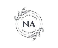 na initialen brief bruiloft monogram logos sjabloon, hand- getrokken modern minimalistisch en bloemen Sjablonen voor uitnodiging kaarten, opslaan de datum, elegant identiteit. vector