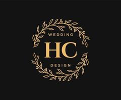 hc initialen brief bruiloft monogram logos verzameling, hand- getrokken modern minimalistisch en bloemen Sjablonen voor uitnodiging kaarten, opslaan de datum, elegant identiteit voor restaurant, boetiek, cafe in vector