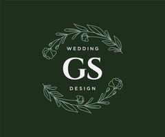 gs initialen brief bruiloft monogram logos verzameling, hand- getrokken modern minimalistisch en bloemen Sjablonen voor uitnodiging kaarten, opslaan de datum, elegant identiteit voor restaurant, boetiek, cafe in vector