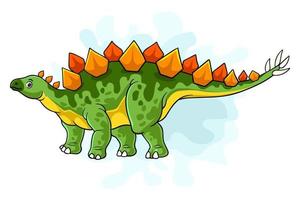 tekenfilm dinosaurus stegosaurus Aan wit achtergrond vector