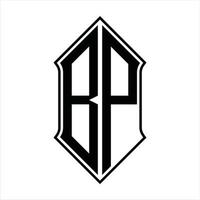 bp logo monogram met schildvorm en schets ontwerp sjabloon vector icoon abstract