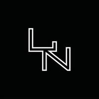 ln logo monogram met lijn stijl ontwerp sjabloon vector