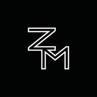 zm logo monogram met lijn stijl ontwerp sjabloon vector