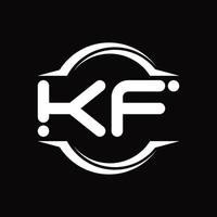 kf logo monogram met cirkel afgeronde plak vorm ontwerp sjabloon vector