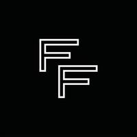 ff logo monogram met lijn stijl ontwerp sjabloon vector
