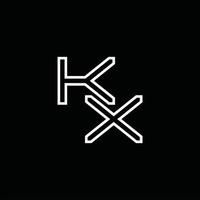 kx logo monogram met lijn stijl ontwerp sjabloon vector