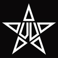 vu logo monogram met ster vorm ontwerp sjabloon vector