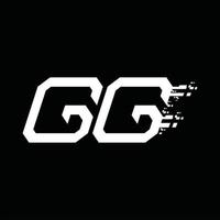 gg logo monogram abstract snelheid technologie ontwerp sjabloon vector