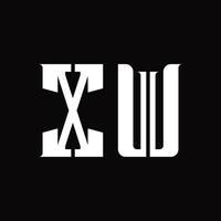 xw logo monogram met midden- plak ontwerp sjabloon vector
