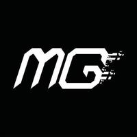 mg logo monogram abstract snelheid technologie ontwerp sjabloon vector