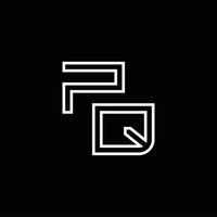 pq logo monogram met lijn stijl ontwerp sjabloon vector