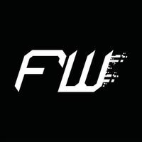 fw logo monogram abstract snelheid technologie ontwerp sjabloon vector
