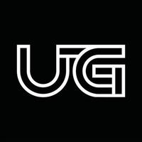 ug logo monogram met lijn stijl negatief ruimte vector