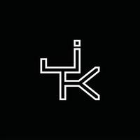 jk logo monogram met lijn stijl ontwerp sjabloon vector