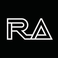 ra logo monogram met lijn stijl negatief ruimte vector