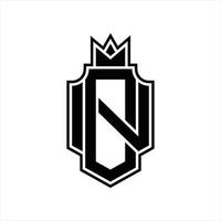 dn logo monogram ontwerp sjabloon vector