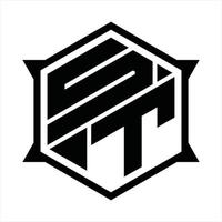 st logo monogram ontwerp sjabloon vector