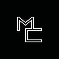 mc logo monogram met lijn stijl ontwerp sjabloon vector