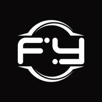 fy logo monogram met cirkel afgeronde plak vorm ontwerp sjabloon vector