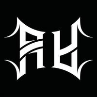 ay logo monogram met abstract vorm ontwerp sjabloon vector