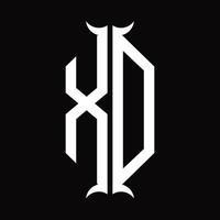 xd logo monogram met toeter vorm ontwerp sjabloon vector