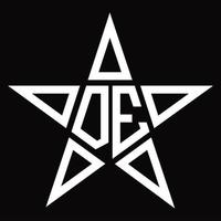 de logo monogram met ster vorm ontwerp sjabloon vector