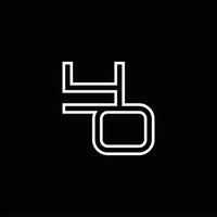 yo logo monogram met lijn stijl ontwerp sjabloon vector