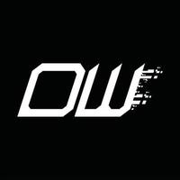 dw logo monogram abstract snelheid technologie ontwerp sjabloon vector