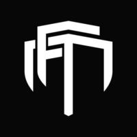 fm logo monogram wijnoogst ontwerp sjabloon vector