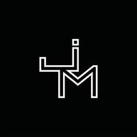jm logo monogram met lijn stijl ontwerp sjabloon vector