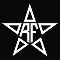 rf logo monogram met ster vorm ontwerp sjabloon vector