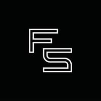 fs logo monogram met lijn stijl ontwerp sjabloon vector