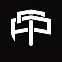 tp logo monogram wijnoogst ontwerp sjabloon vector