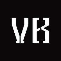 vk logo monogram met midden- plak ontwerp sjabloon vector