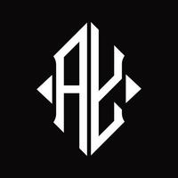 ay logo monogram met schild vorm geïsoleerd ontwerp sjabloon vector