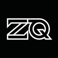 zq logo monogram met lijn stijl negatief ruimte vector