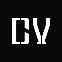 CV logo monogram met midden- plak ontwerp sjabloon vector