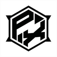 px logo monogram ontwerp sjabloon vector